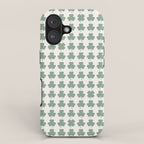 Clovers XXXVI Sage Green Botanical Pattern iPhone Case Gallery Image 1