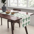 Clovers XXXVI Sage Green Botanical Pattern Table Runner Gallery Image 2