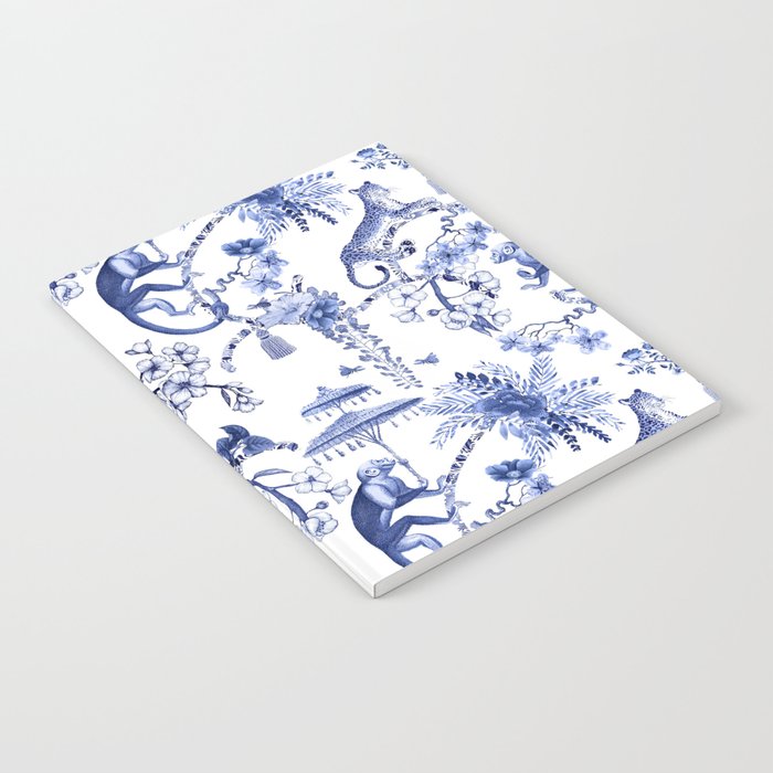Chinoiserie Monkey Jungle Botanical Toile de Jouy Art Notebook Gallery Image 2