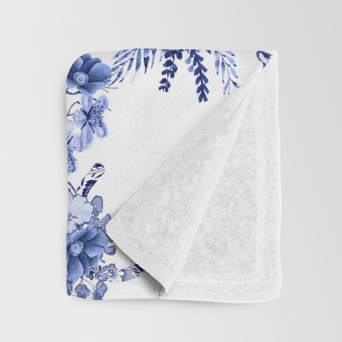 Chinoiserie Monkey Jungle Botanical Toile de Jouy Art Throw Blanket Gallery Image 3