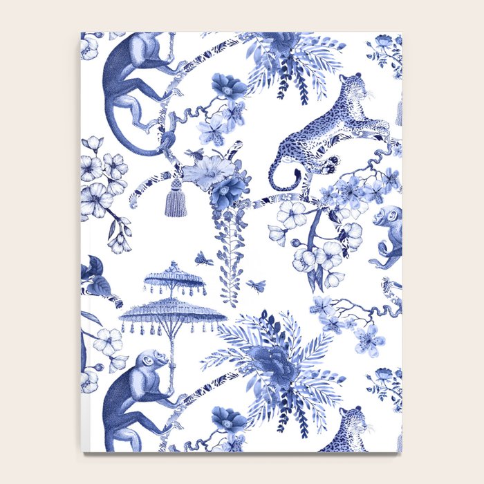 Chinoiserie Monkey Jungle Botanical Toile de Jouy Art Notebook Gallery Image 4