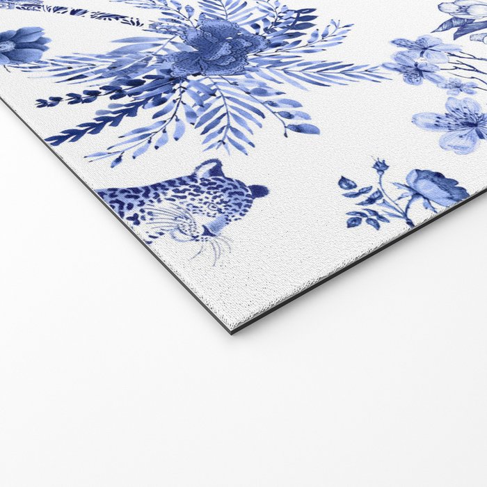 Chinoiserie Monkey Jungle Botanical Toile de Jouy Art Welcome Mat Gallery Image 2