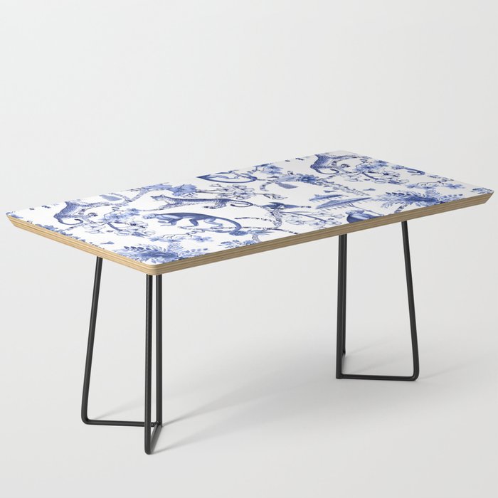 Chinoiserie Monkey Jungle Botanical Toile de Jouy Art Coffee Table Gallery Image 1