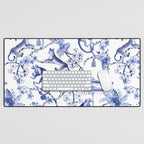 Chinoiserie Monkey Jungle Botanical Toile de Jouy Art Desk Mat Gallery Image 1