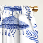 Chinoiserie Monkey Jungle Botanical Toile de Jouy Art Window Curtain Gallery Image 2