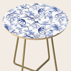 Chinoiserie Monkey Jungle Botanical Toile de Jouy Art Side Table Gallery Image 2