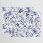 Chinoiserie Monkey Jungle Botanical Toile de Jouy Art Placemat Gallery Image 1