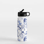 Chinoiserie Monkey Jungle Botanical Toile de Jouy Art Water Bottle Gallery Image 1