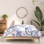 Chinoiserie Monkey Jungle Botanical Toile de Jouy Art Comforter Gallery Image 3