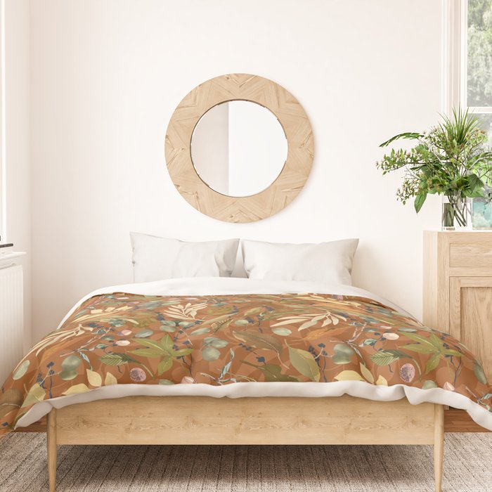 Autumn leafy wild forest B Duvet Cover Gallery Image 3