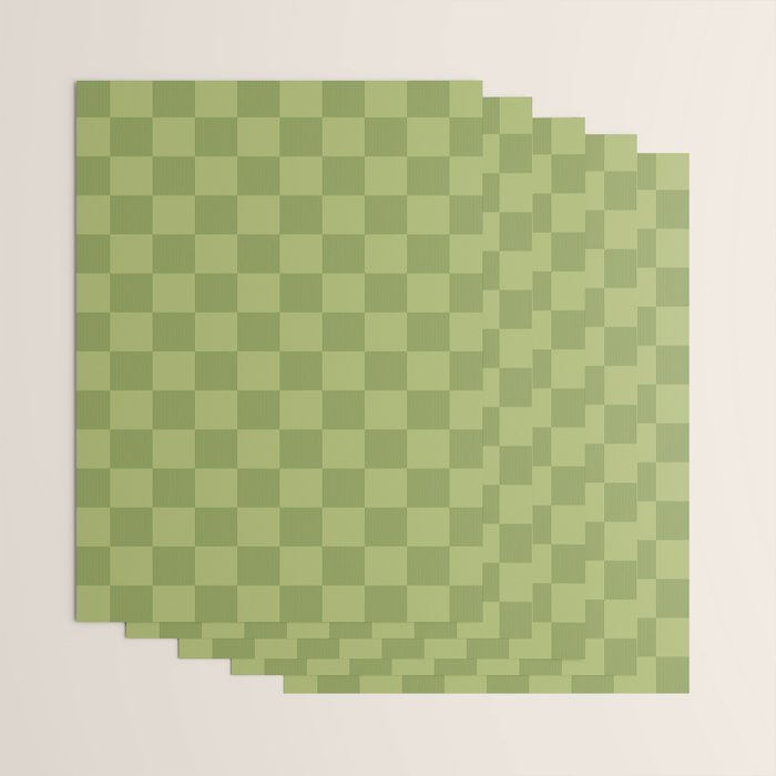 Textured Plaid pattern green and sage Wrapping Paper Gallery Image 3