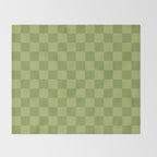 Textured Plaid pattern green and sage Throw Blanket Gallery Image 2