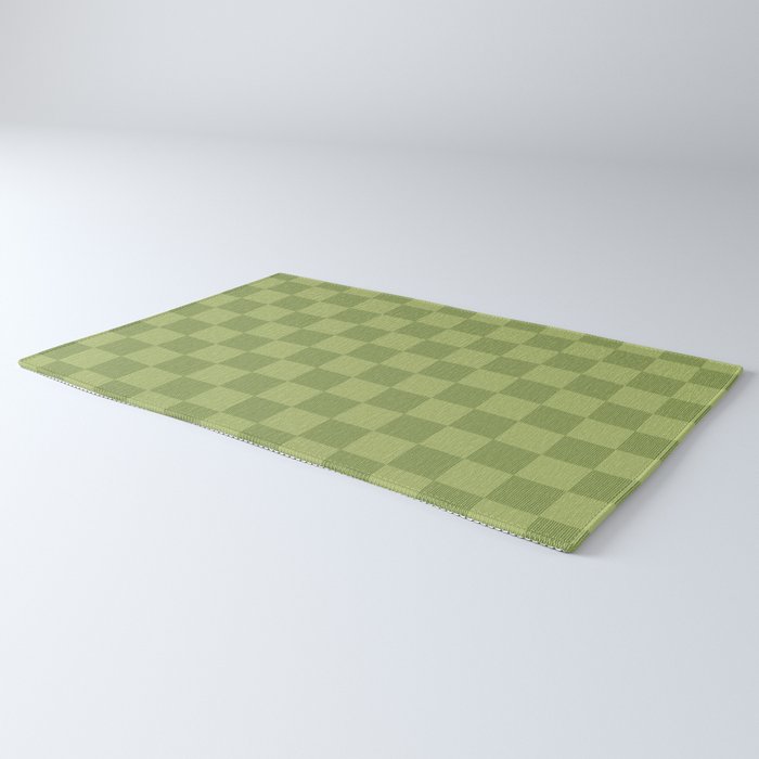 Textured Plaid pattern green and sage Rug Gallery Image 3
