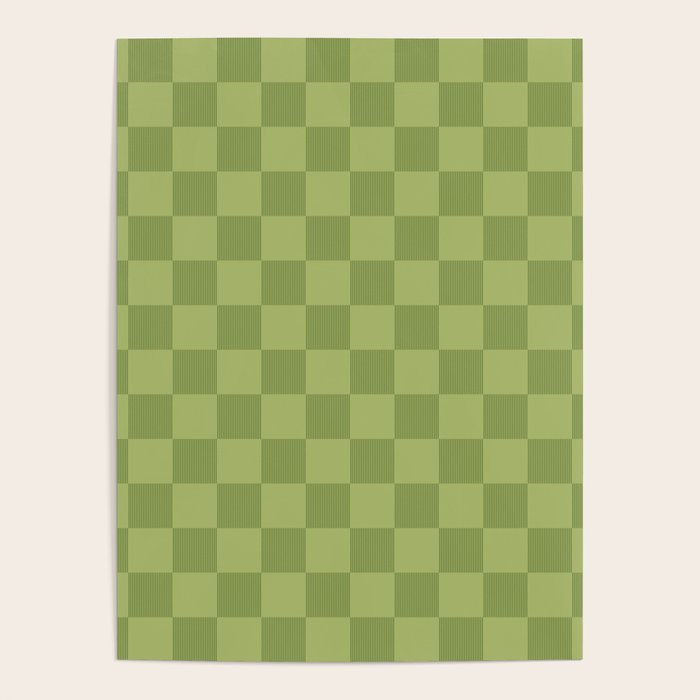 Textured Plaid pattern green and sage Poster Gallery Image 4