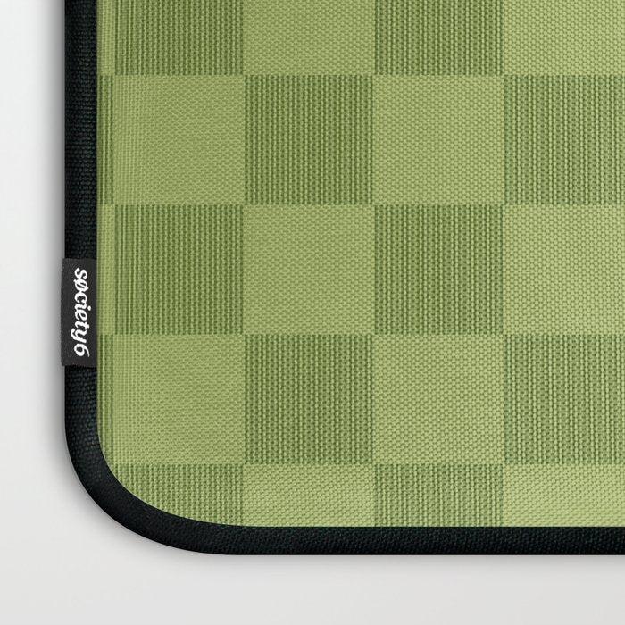 Textured Plaid pattern green and sage Laptop Sleeve Gallery Image 3