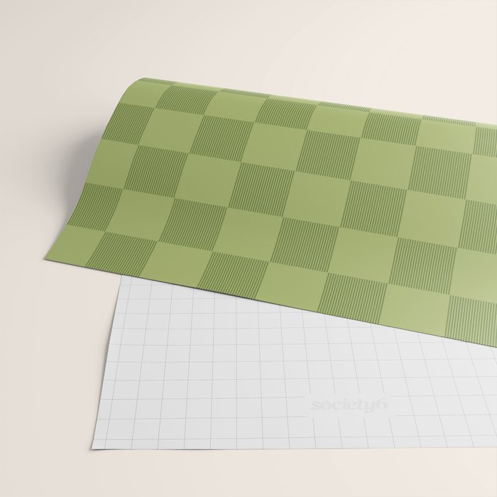 Textured Plaid pattern green and sage Wrapping Paper Gallery Image 2