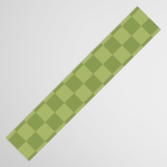 Textured Plaid pattern green and sage Table Runner Gallery Image 3