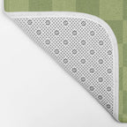 Textured Plaid pattern green and sage Bath Mat Gallery Image 2