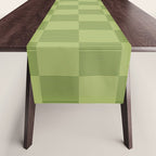 Textured Plaid pattern green and sage Table Runner Gallery Image 1