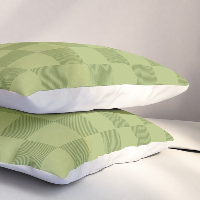 Textured Plaid pattern green and sage Pillow Sham Gallery Image 3