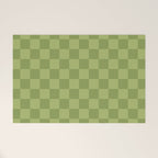 Textured Plaid pattern green and sage Welcome Mat Gallery Image 1