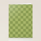 Textured Plaid pattern green and sage Stationery Card Gallery Image 2