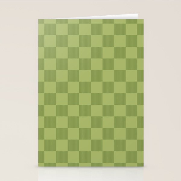 Textured Plaid pattern green and sage Stationery Card Gallery Image 2