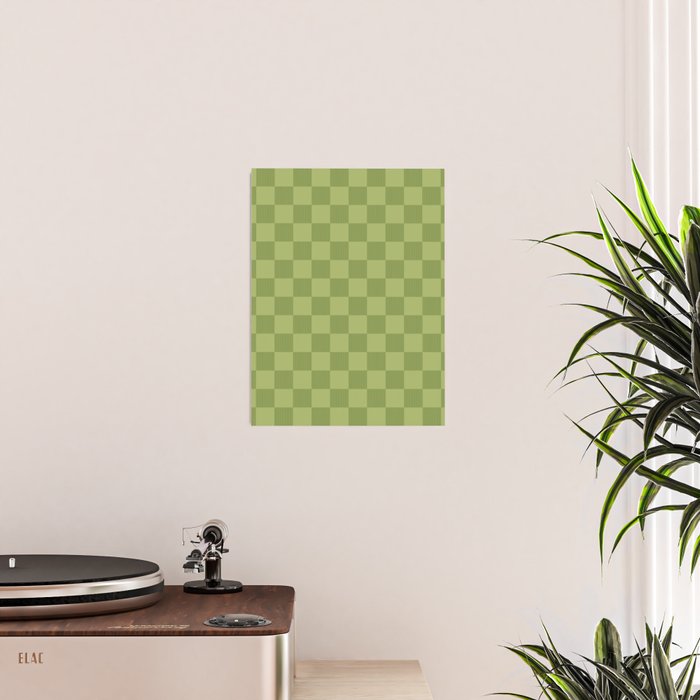 Textured Plaid pattern green and sage Poster Gallery Image 2