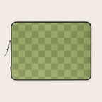 Textured Plaid pattern green and sage Laptop Sleeve Gallery Image 1