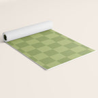 Textured Plaid pattern green and sage Yoga Mat Gallery Image 2