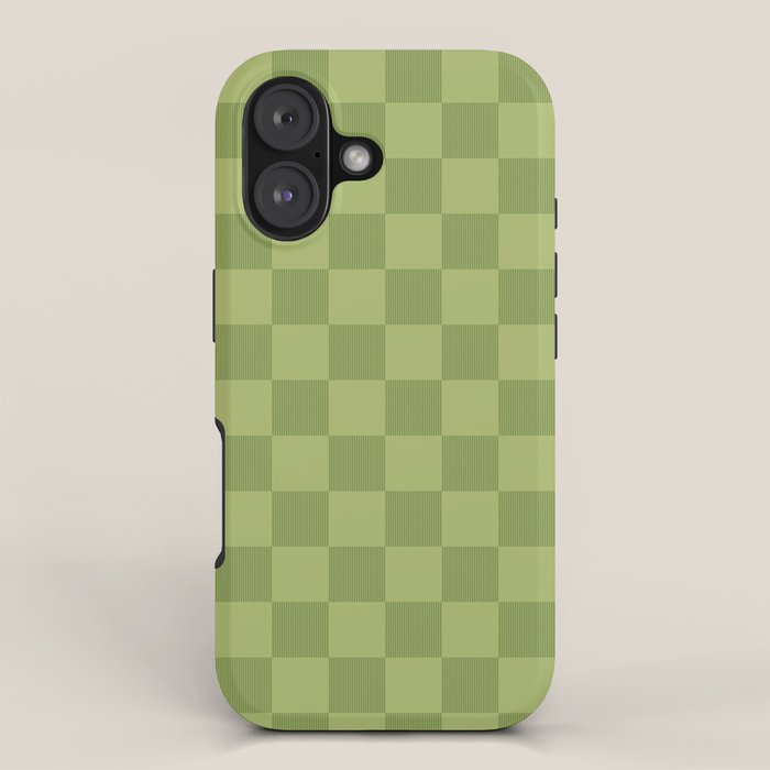 Textured Plaid pattern green and sage iPhone Case Gallery Image 1