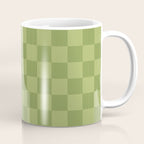 Textured Plaid pattern green and sage Coffee Mug Gallery Image 1