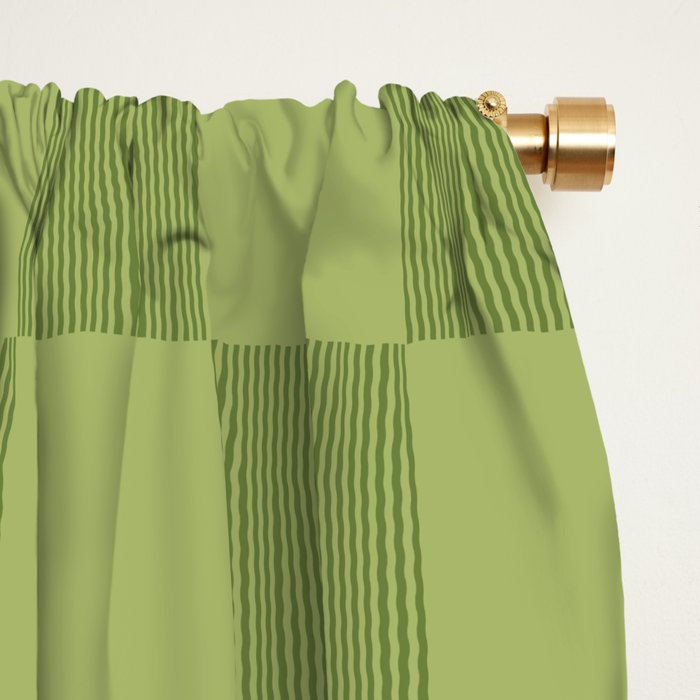 Textured Plaid pattern green and sage Window Curtain Gallery Image 2