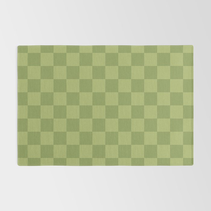 Textured Plaid pattern green and sage Rug Gallery Image 2
