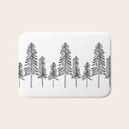 Pine Trees - Black Ink Bath Mat Gallery Image 1