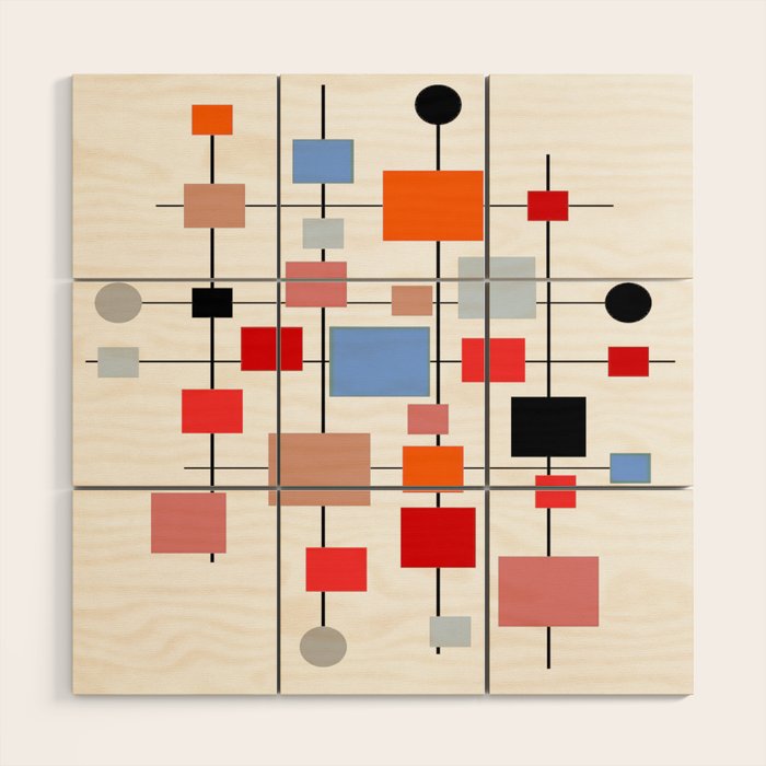 Mid-Century Modern Art 1.3.3 Wood Wall Art Gallery Image 1