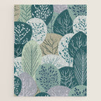 Forest Woodland Trees, Green, Floral Prints Jigsaw Puzzle Gallery Image 1