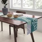 Forest Woodland Trees, Green, Floral Prints Table Runner Gallery Image 2