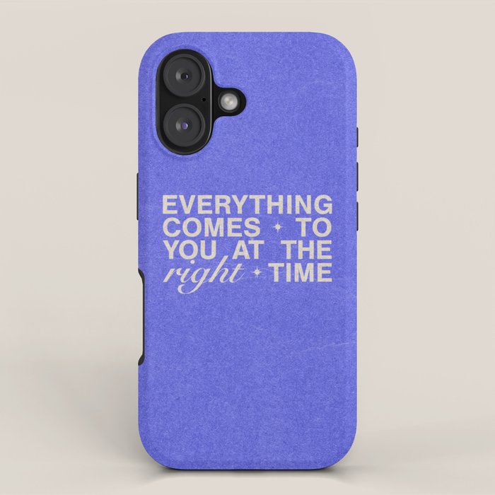 Everything Comes To You At The Right Time (Blue) iPhone Case Gallery Image 1