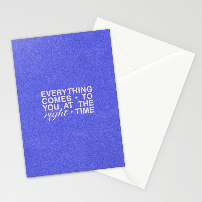 Everything Comes To You At The Right Time (Blue) Stationery Card Gallery Image 2