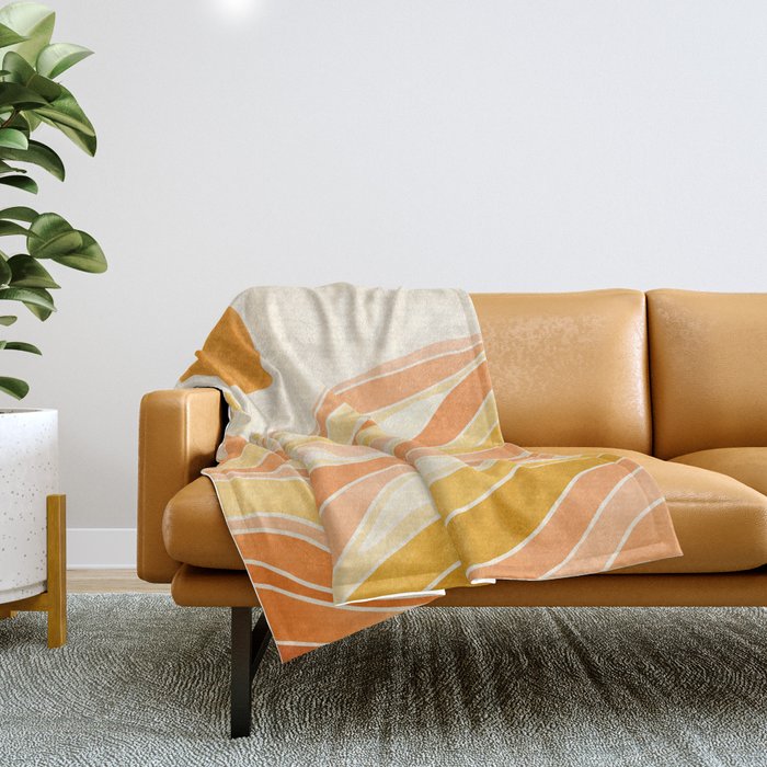 Golden Mountain Sunset / Abstract Landscape Throw Blanket Gallery Image 1