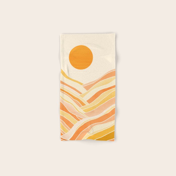 Golden Mountain Sunset / Abstract Landscape Bath Towel Gallery Image 1