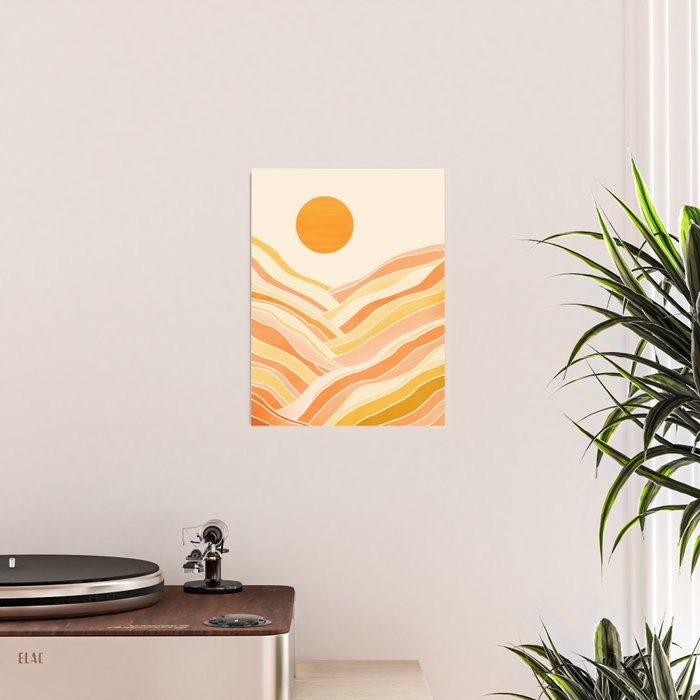 Golden Mountain Sunset / Abstract Landscape Poster Gallery Image 2
