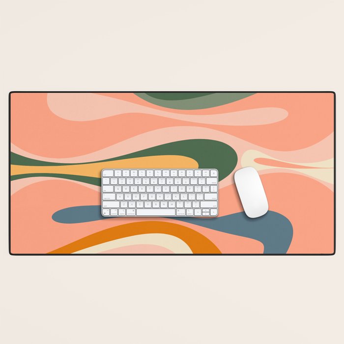 Abstract Mod Thang Multicolor Retro Modern Abstract Pattern Desk Mat Gallery Image 1