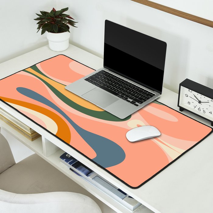 Abstract Mod Thang Multicolor Retro Modern Abstract Pattern Desk Mat Gallery Image 2