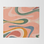 Abstract Mod Thang Multicolor Retro Modern Abstract Pattern Throw Blanket Gallery Image 2