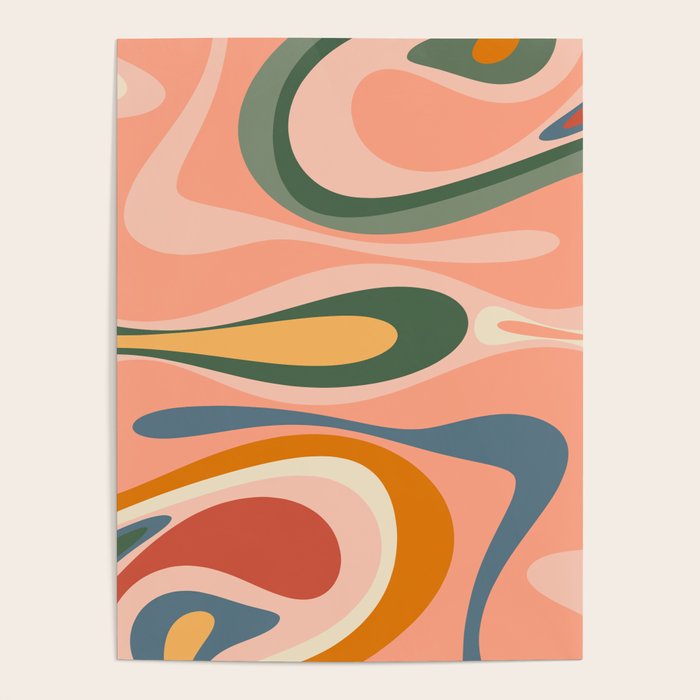 Abstract Mod Thang Multicolor Retro Modern Abstract Pattern Poster Gallery Image 4