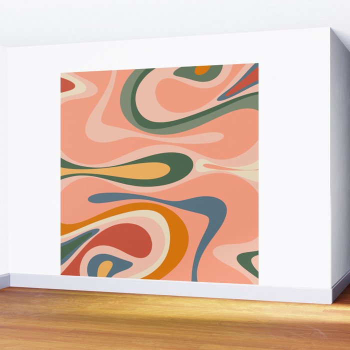 Abstract Mod Thang Multicolor Retro Modern Abstract Pattern Wall Mural Gallery Image 2