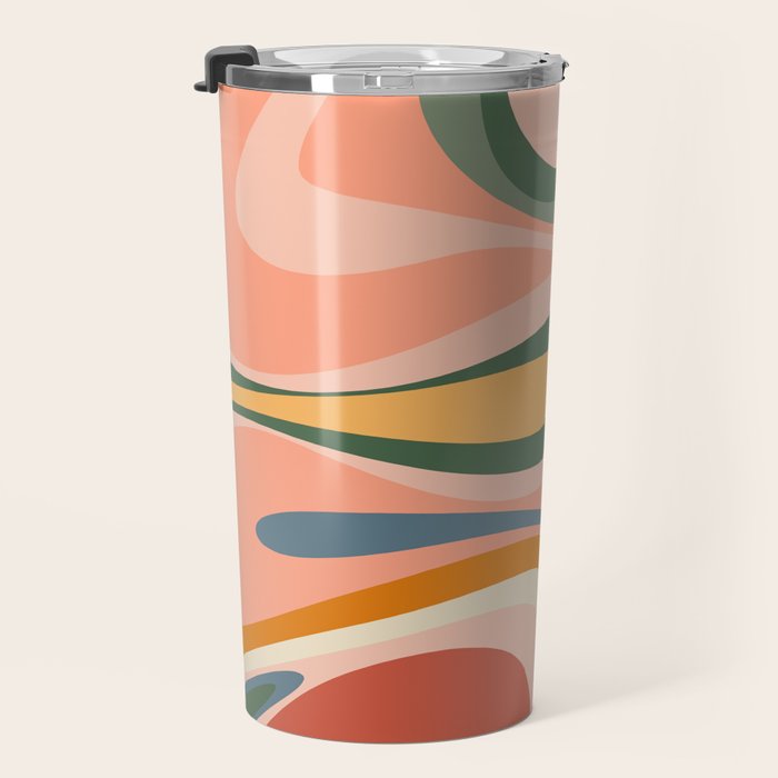 Abstract Mod Thang Multicolor Retro Modern Abstract Pattern Travel Mug Gallery Image 3