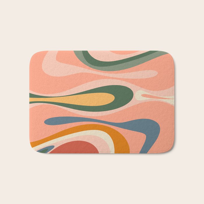 Abstract Mod Thang Multicolor Retro Modern Abstract Pattern Bath Mat Gallery Image 1